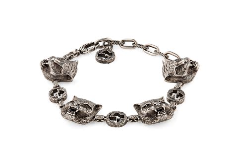 feline head gucci|Gucci feline bracelet.